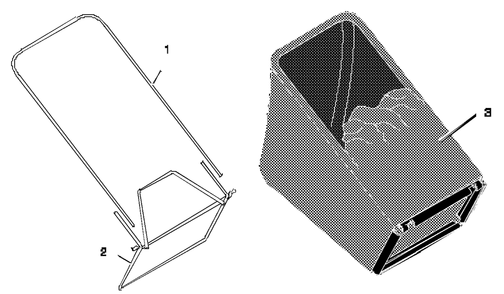 Bag Assembly Diagram and Parts List for 20405A 1997 Briggs and Stratton Lawn Mower